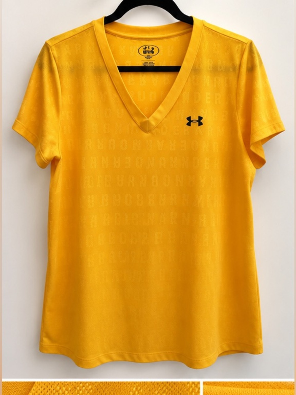 Under Armour Women's Bright Yellow V-Neck Performance Tee